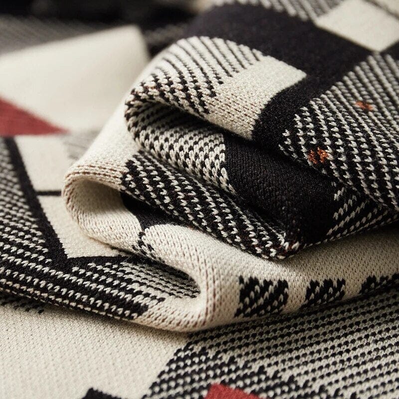 Herren Wollcardigan mit Muster | Offene Strickjacke im abstrakten Design